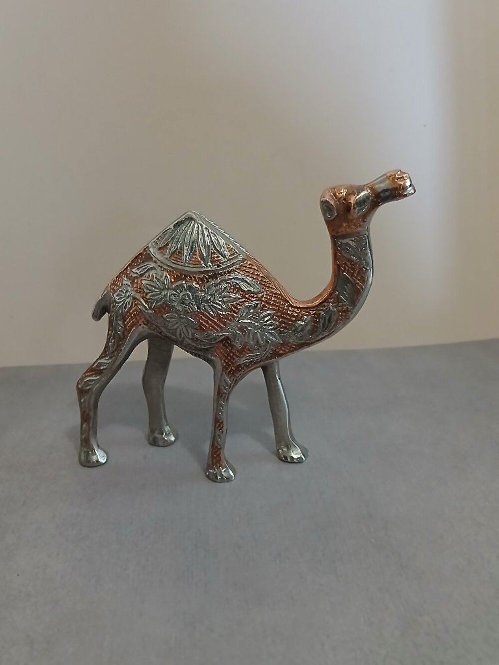 Middle Eastern Style Etched Metal Camel Figurine